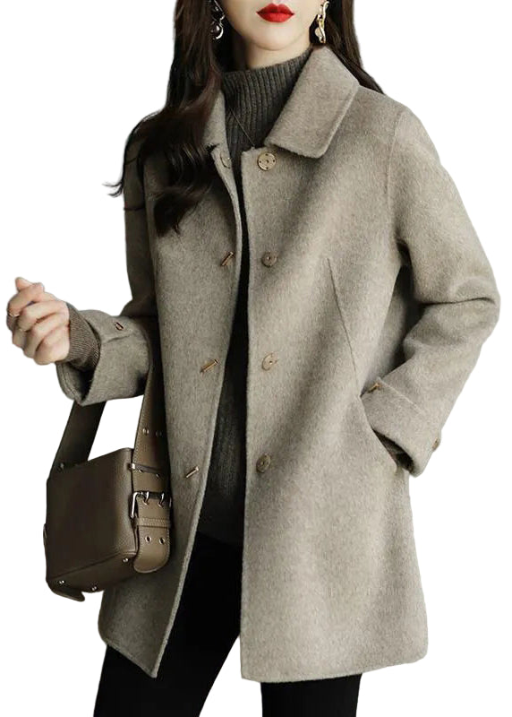 Dame Uldfrakke Oversized Med Knapper - Lang Uldfrakke Damer 0