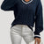 Dame V-hals Strikket Sweater med Kabelstrik 4