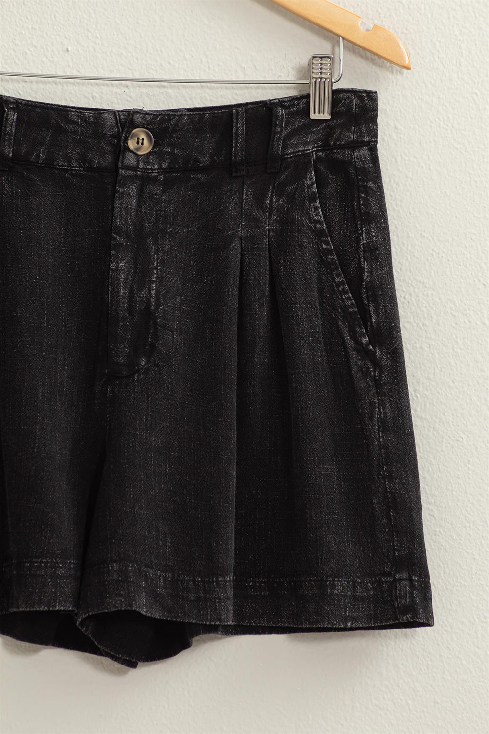 Damer Høj Talje Shorts Plisserede Linned 4