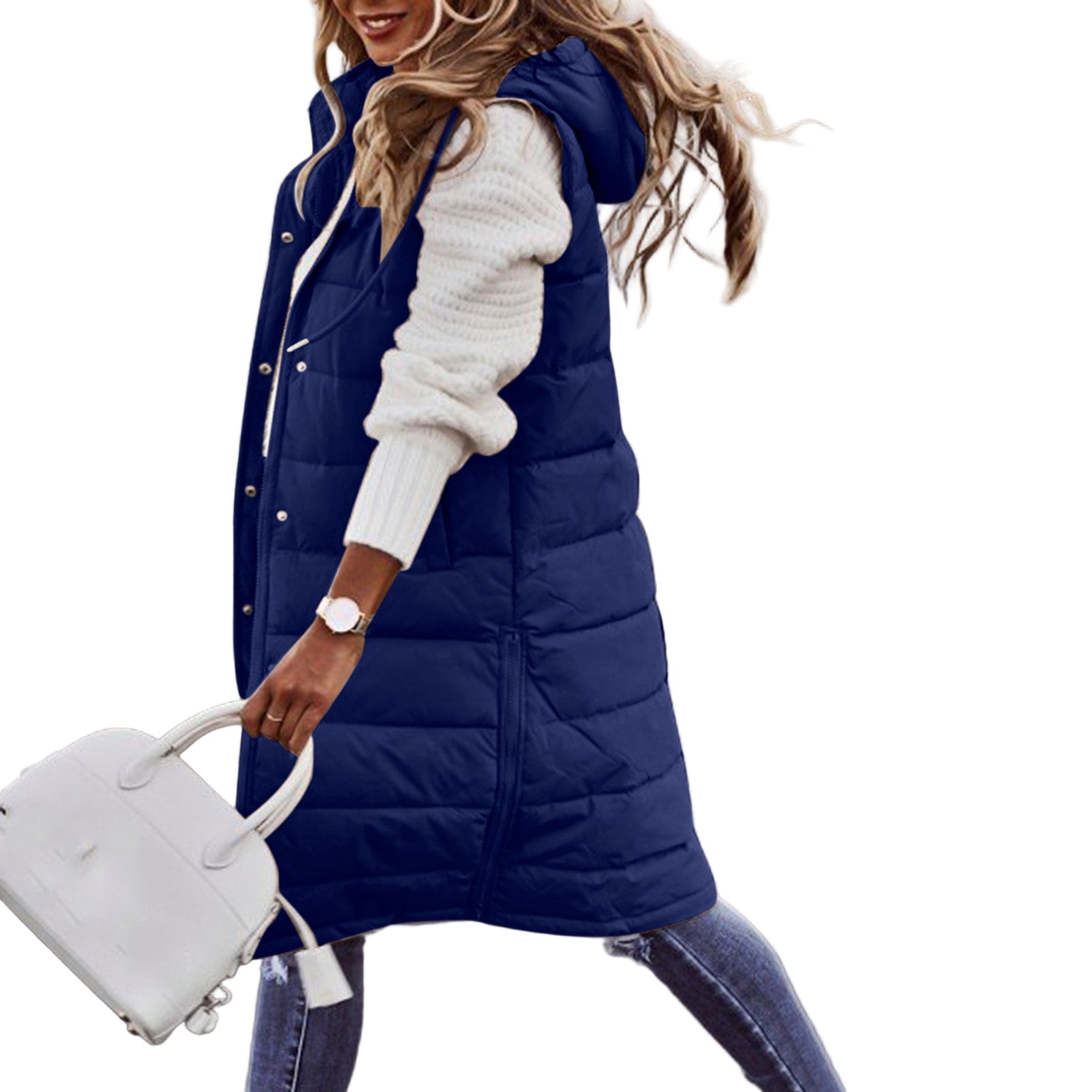 Damer Lang Hættetrøje Vest Trendy 0