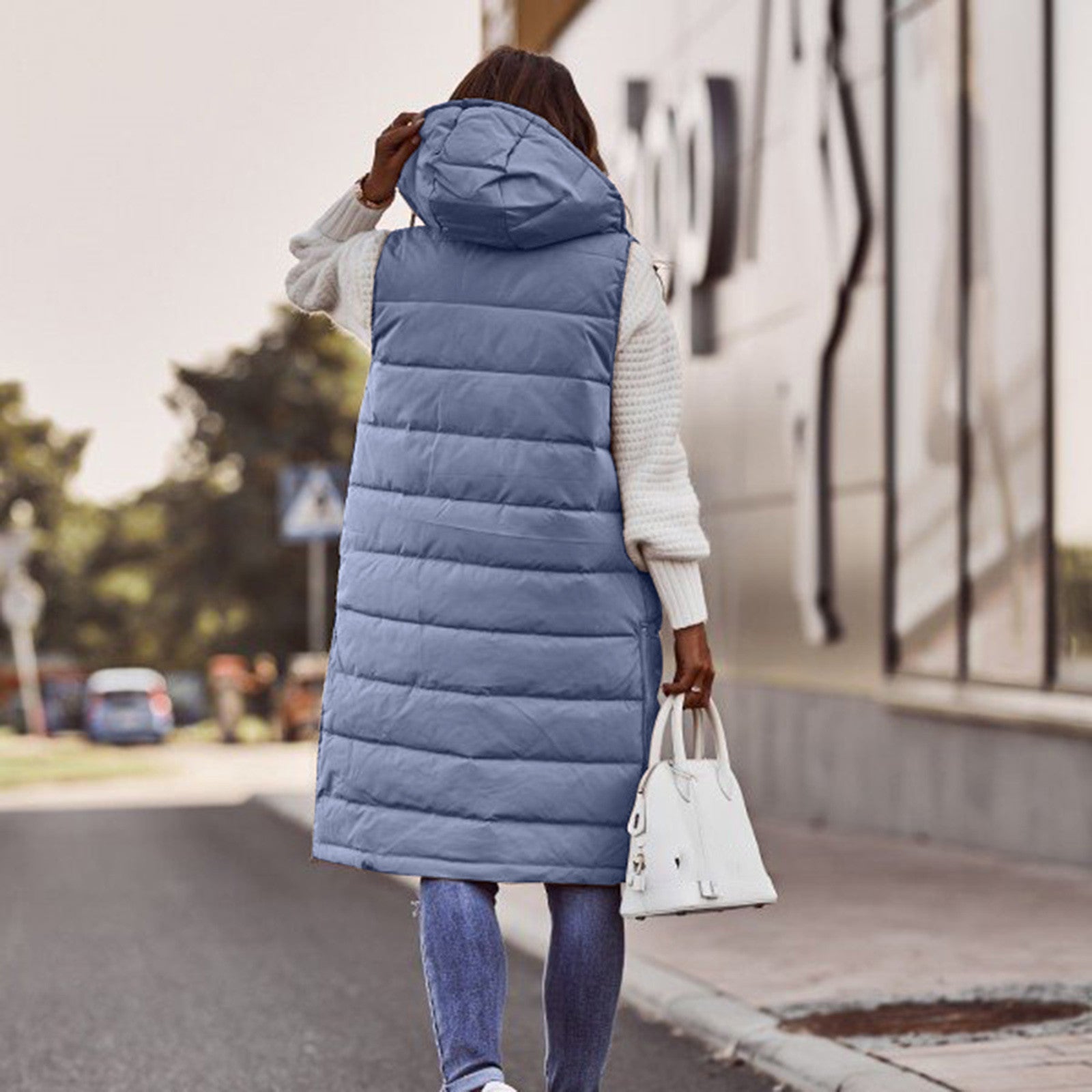 Damer Lang Hættetrøje Vest Trendy 1