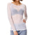 Damer Mesh Top Lange Ærmer Gennemsigtig Nylon Spandex 3