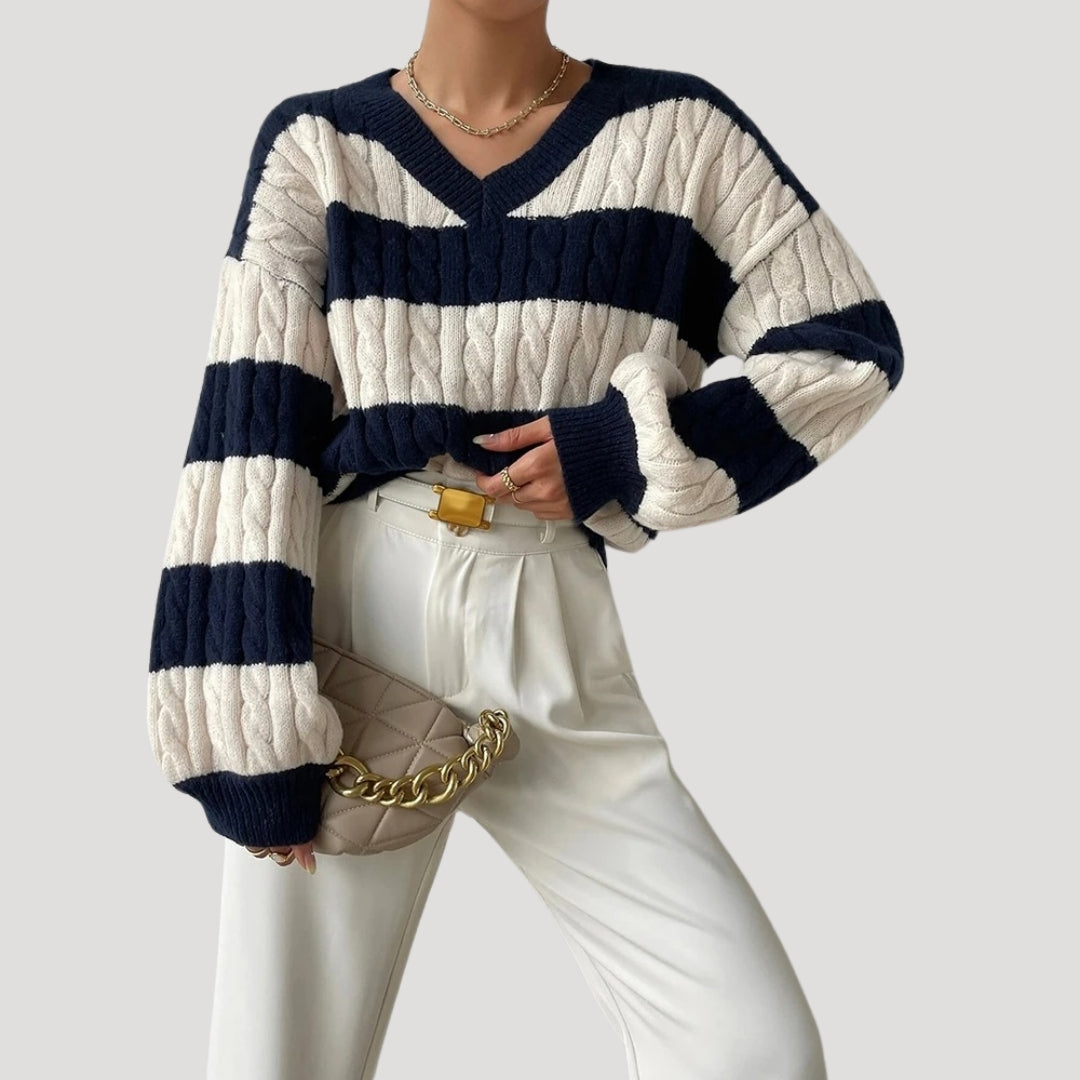 Damer V-ring Strik Jumper Overdimensioneret Stil 2
