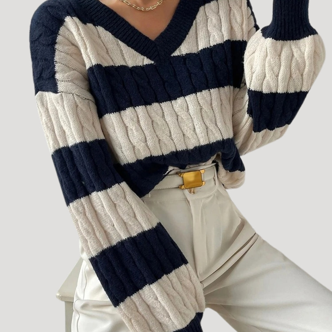 Damer V-ring Strik Jumper Overdimensioneret Stil 4