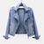 Damernes Denim Jakke Med Asymmetrisk Lynlås 1