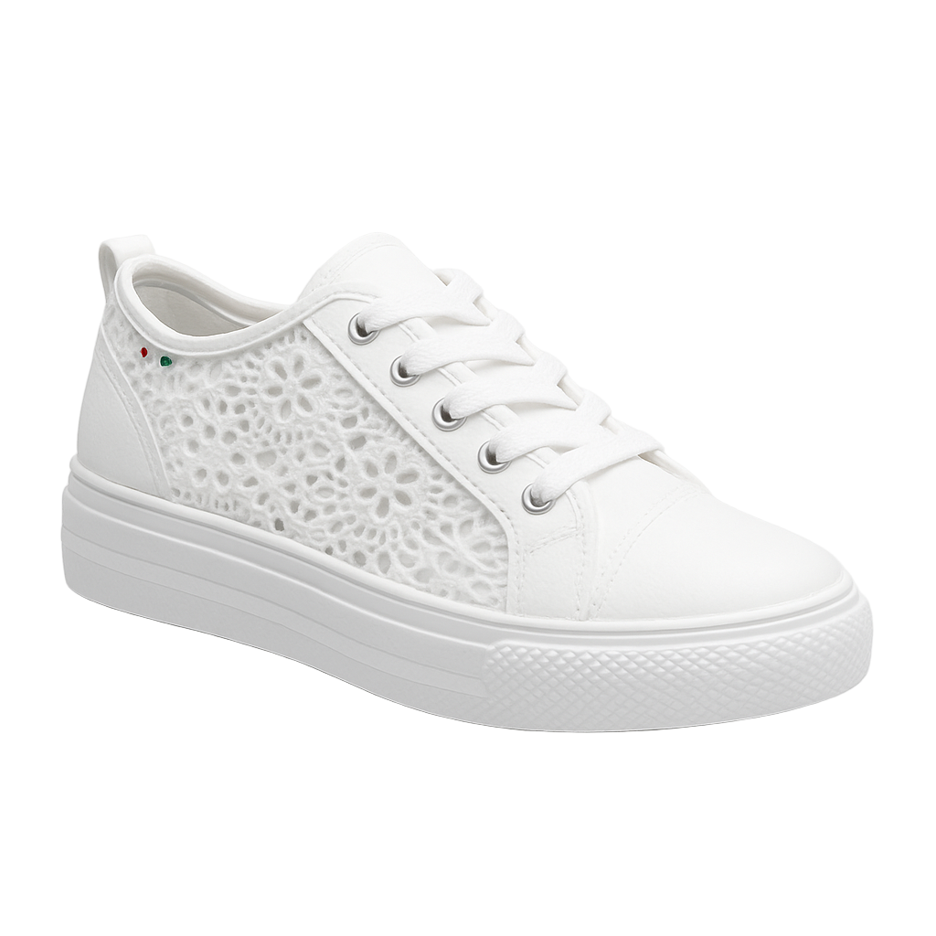 Dames Sneakers med Snørebånd og Åben Struktur 0