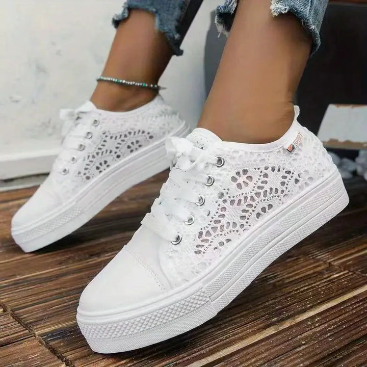 Dames Sneakers med Snørebånd og Åben Struktur 2