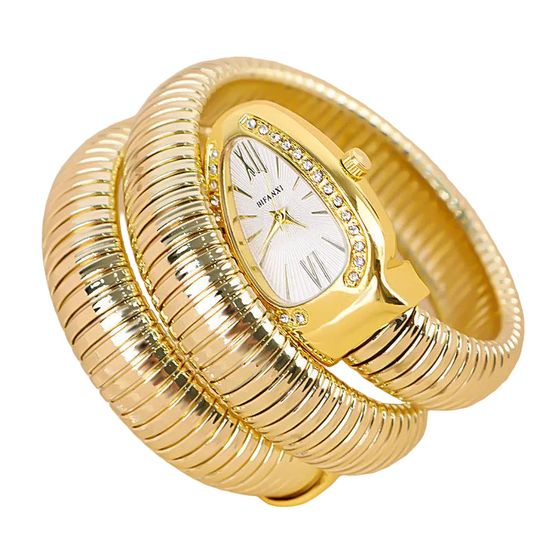 Dameur Med Quartz Urværk Og Sammenflettet Metalarmbånd 0