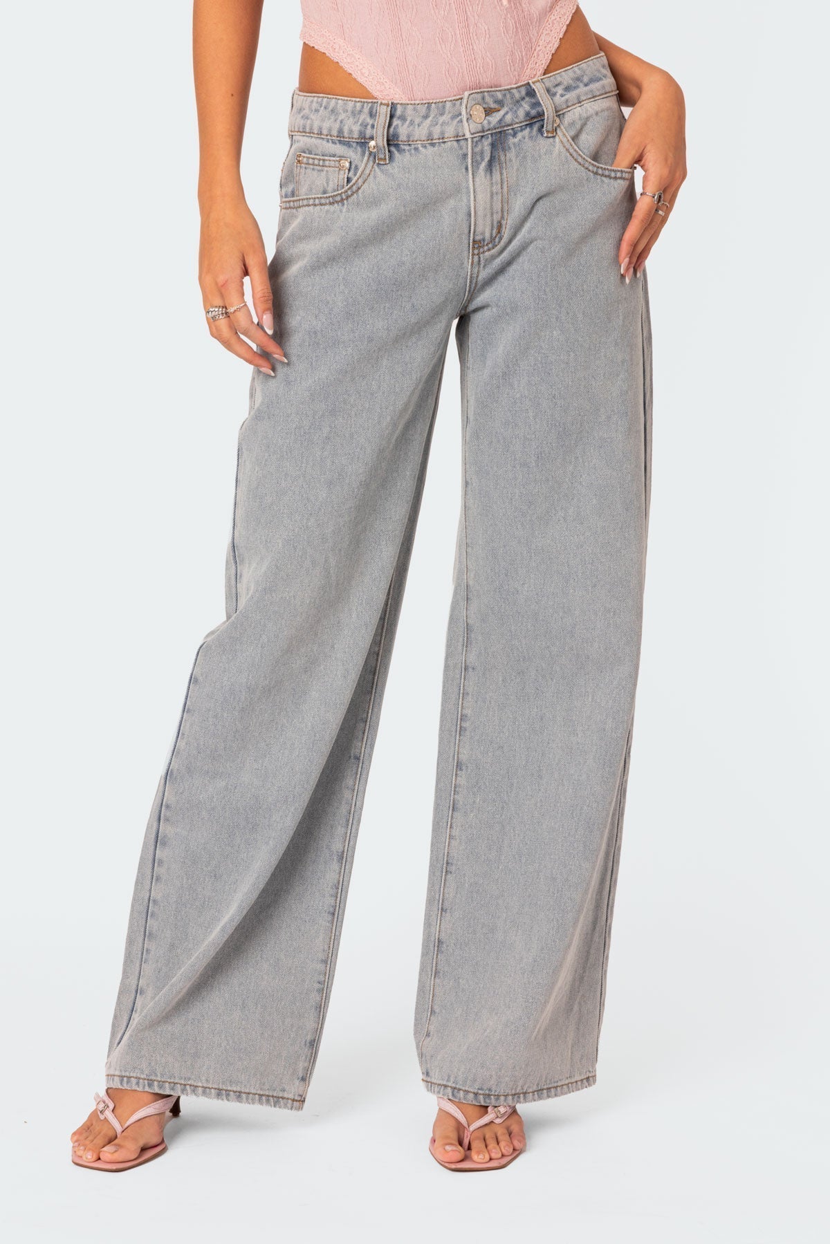 Kvinders Flared Jeans Blå Casual Stræk Denim-2