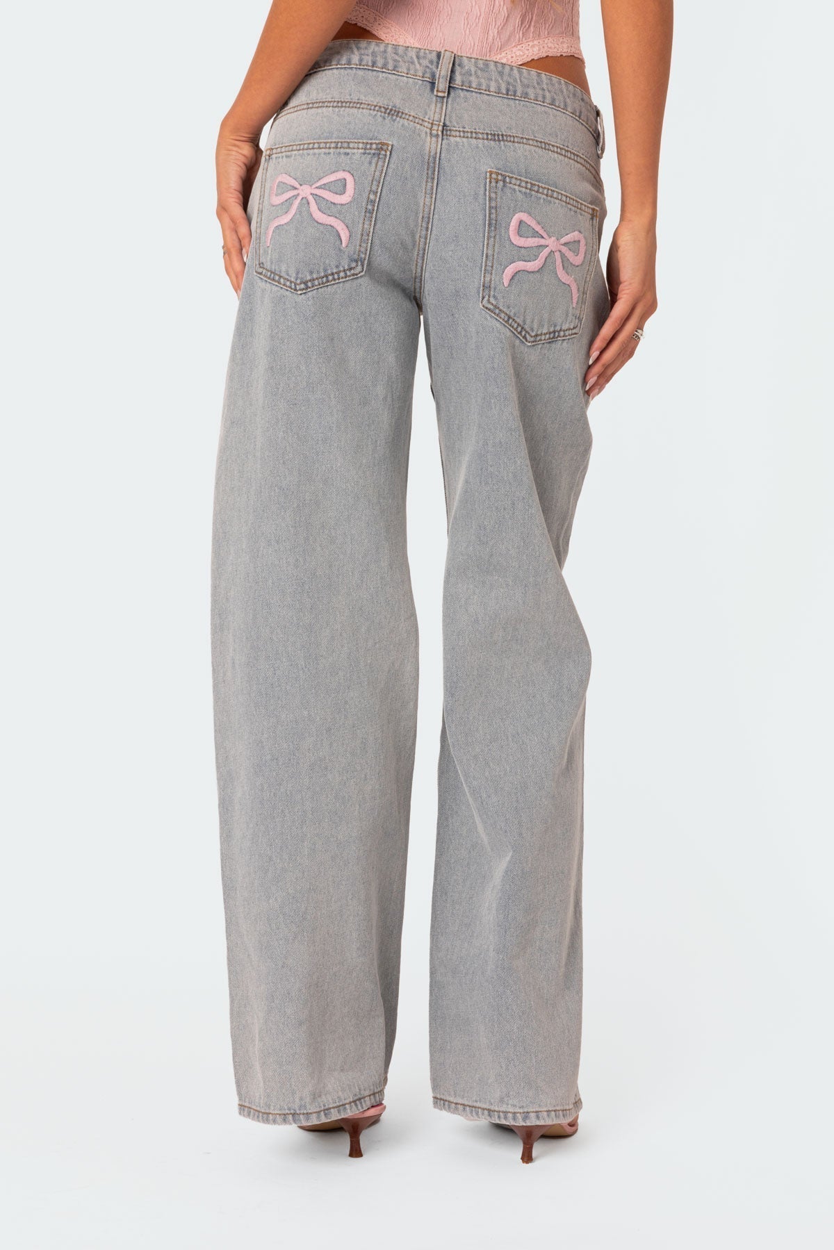 Kvinders Flared Jeans Blå Casual Stræk Denim-1