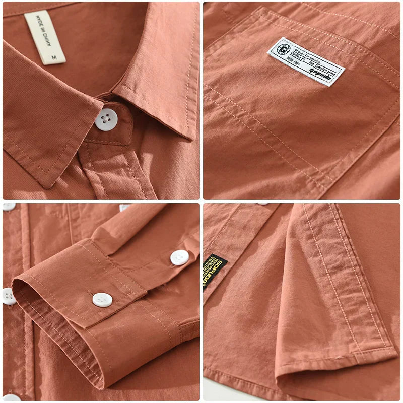 Herre Skjorte Kortærmet Bomuld Tidløs Stil