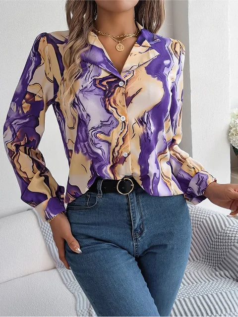 Kvinders T-shirt Marmor Design 100% Bomuld-5