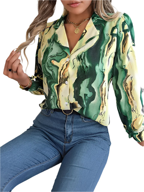 Kvinders T-shirt Marmor Design 100% Bomuld-1