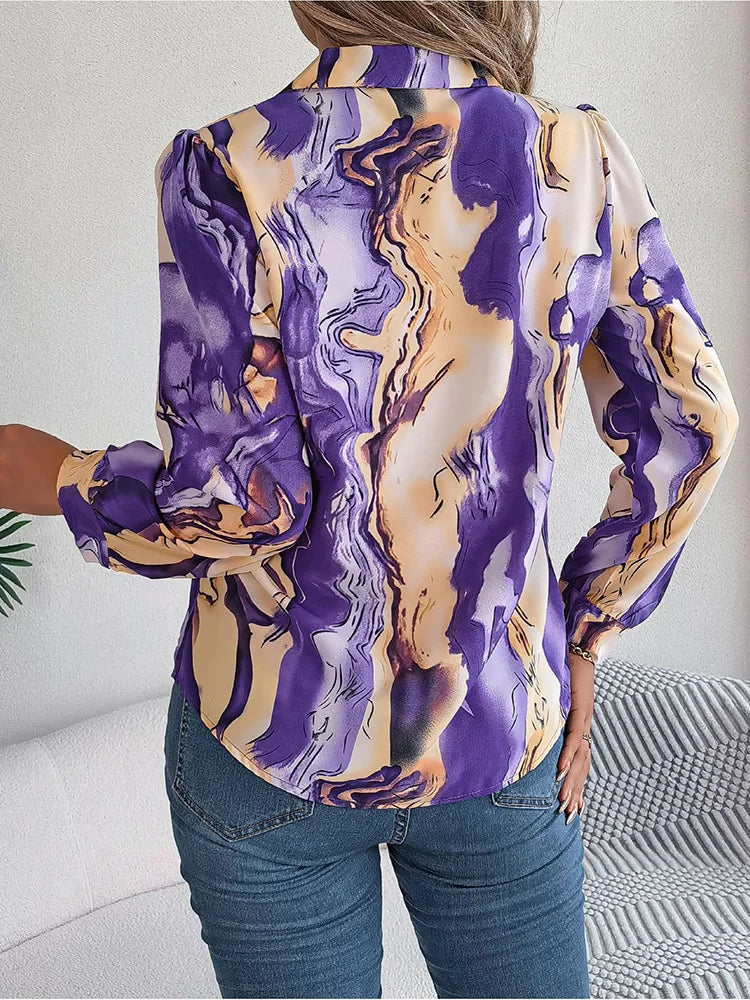 Kvinders T-shirt Marmor Design 100% Bomuld-6