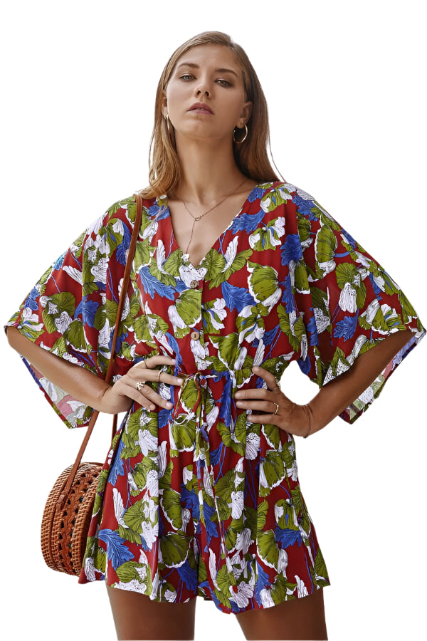 Kvinders Jumpsuit Blomsterprint Let Polyester-1