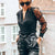 Kvinders Bluse Dyb V-udskæring Polyester Elegant Design-4