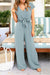 Kvinders Jumpsuit Løs V-Hals Blødt Åndbart Stof-3