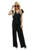 Kvinders Jumpsuit Løs V-Hals Blødt Åndbart Stof-1
