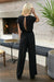 Kvinders Jumpsuit Løs V-Hals Blødt Åndbart Stof-2