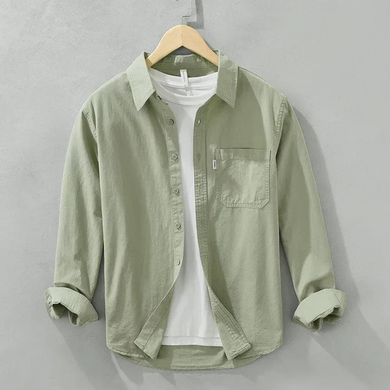 Herre Kortærmet Skjorte Bomuldsløs Design Komfortabel Casual 2