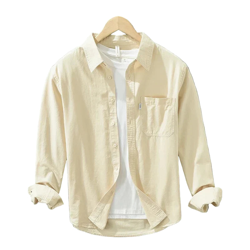 Herre Kortærmet Skjorte Bomuldsløs Design Komfortabel Casual 1