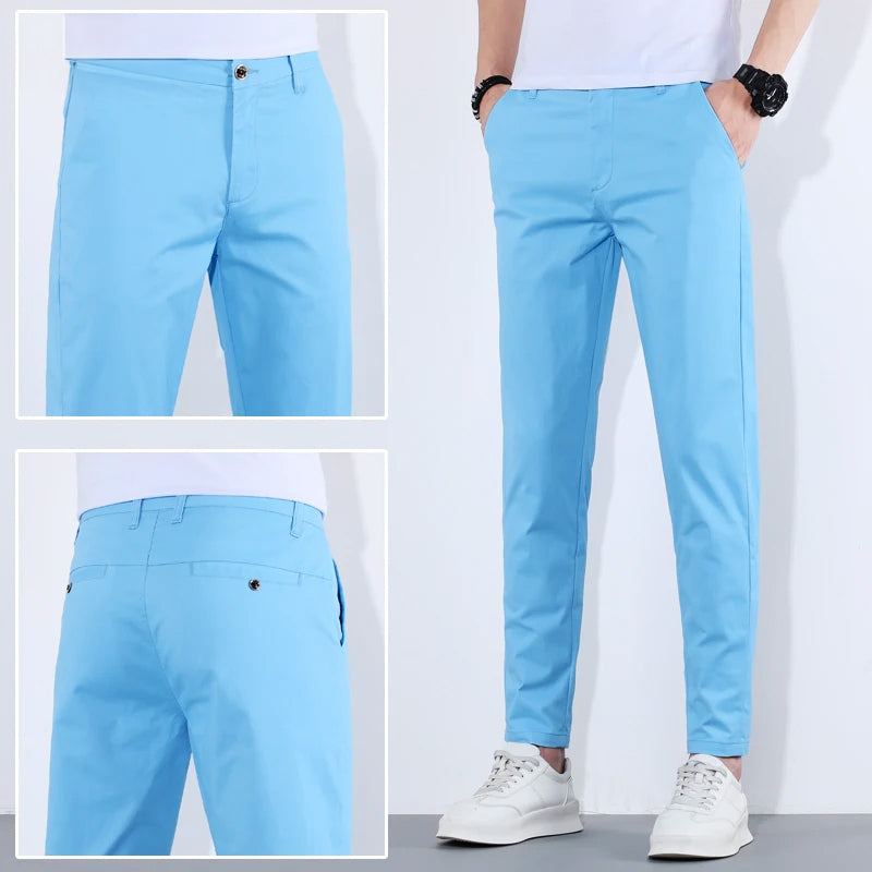 Herre Bukser Tilspidsede Ben Tætsiddende Stil 6