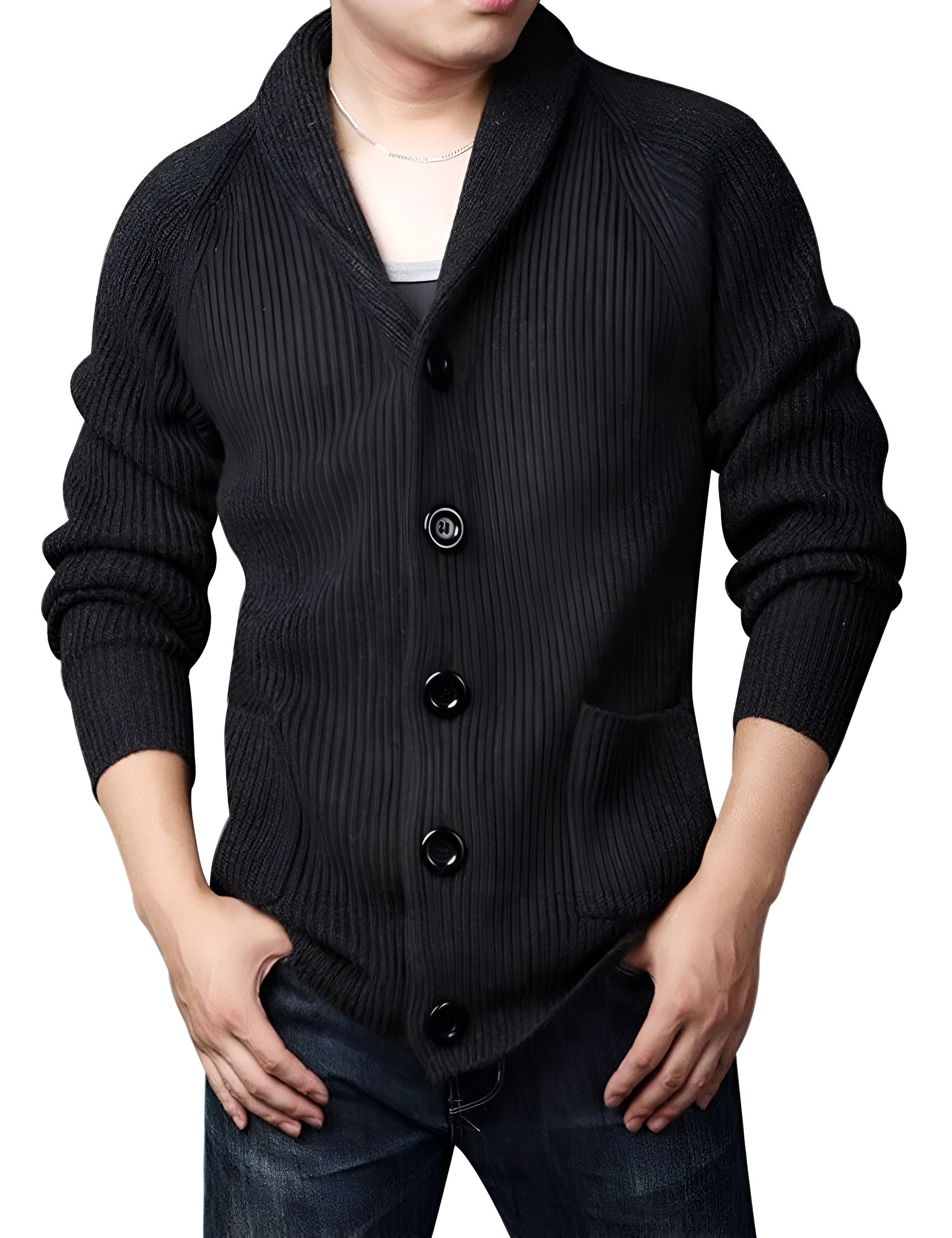 Herre Cardigan med Knapper 3