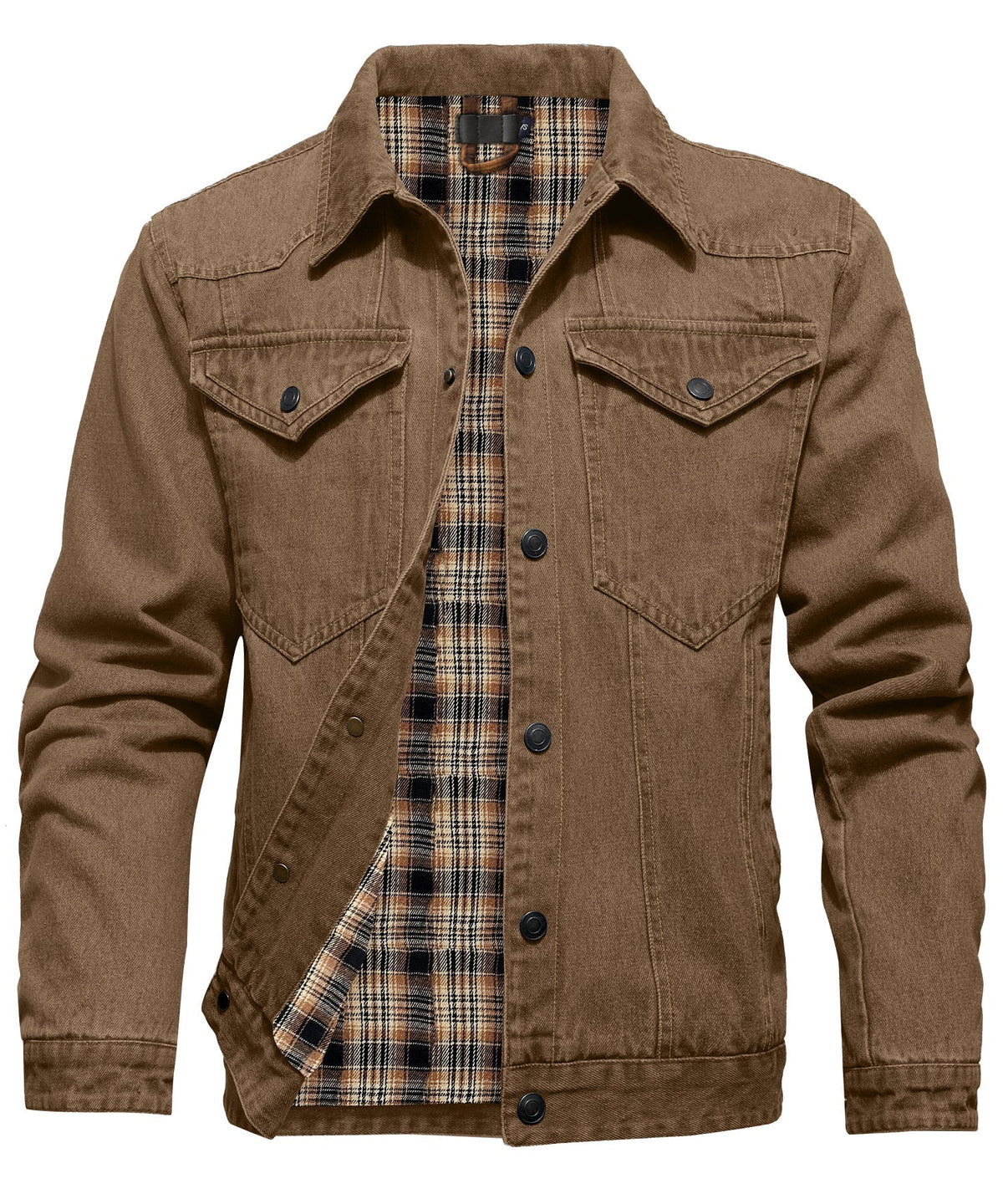 Herre Denim Jakke Flannel Foring 0