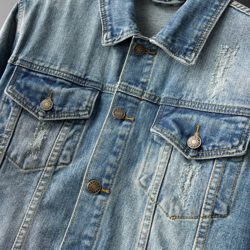 Herre Denim Jakke Skræddersyet Komfort 2