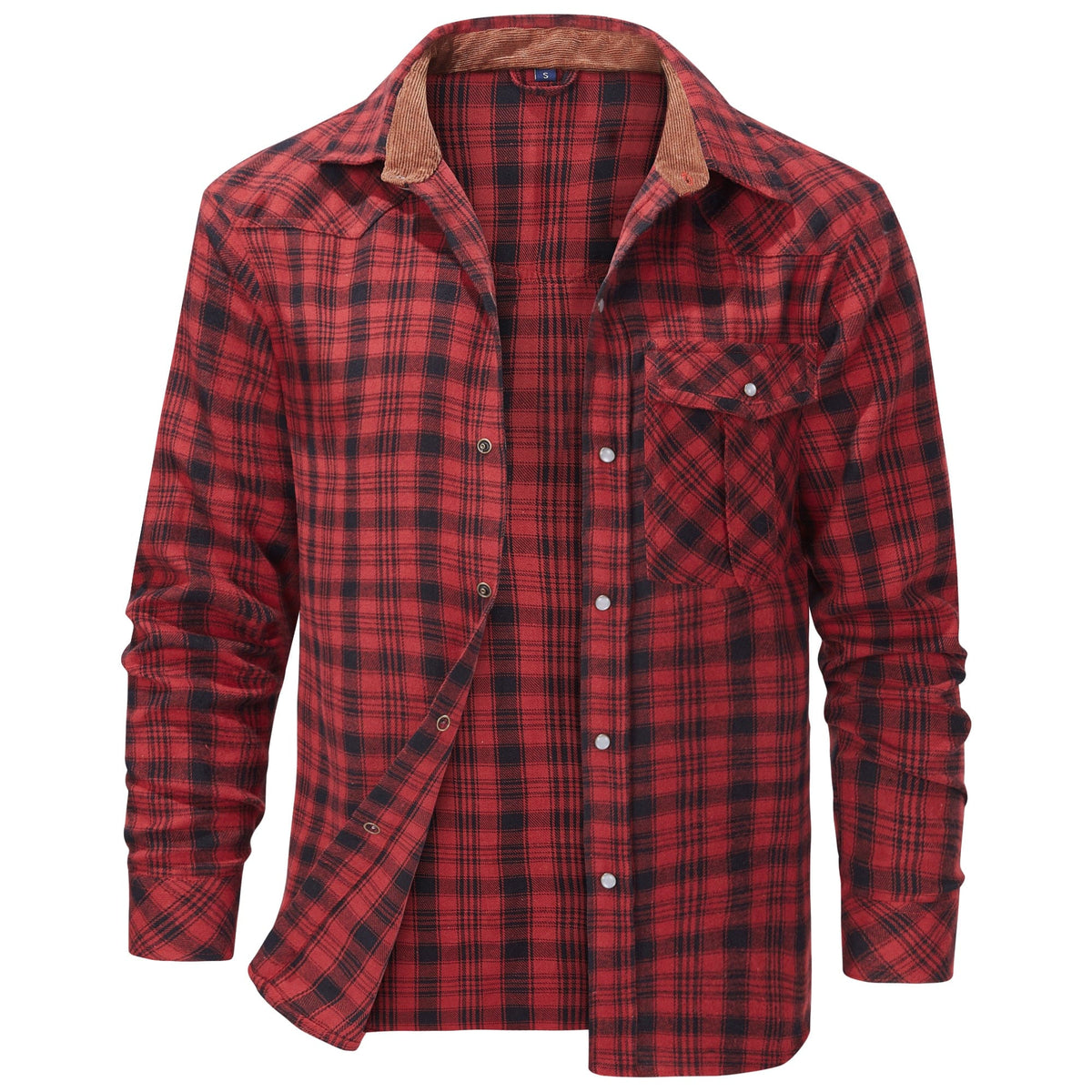 Herre Flannel Skjorte Komfortabel Design 0
