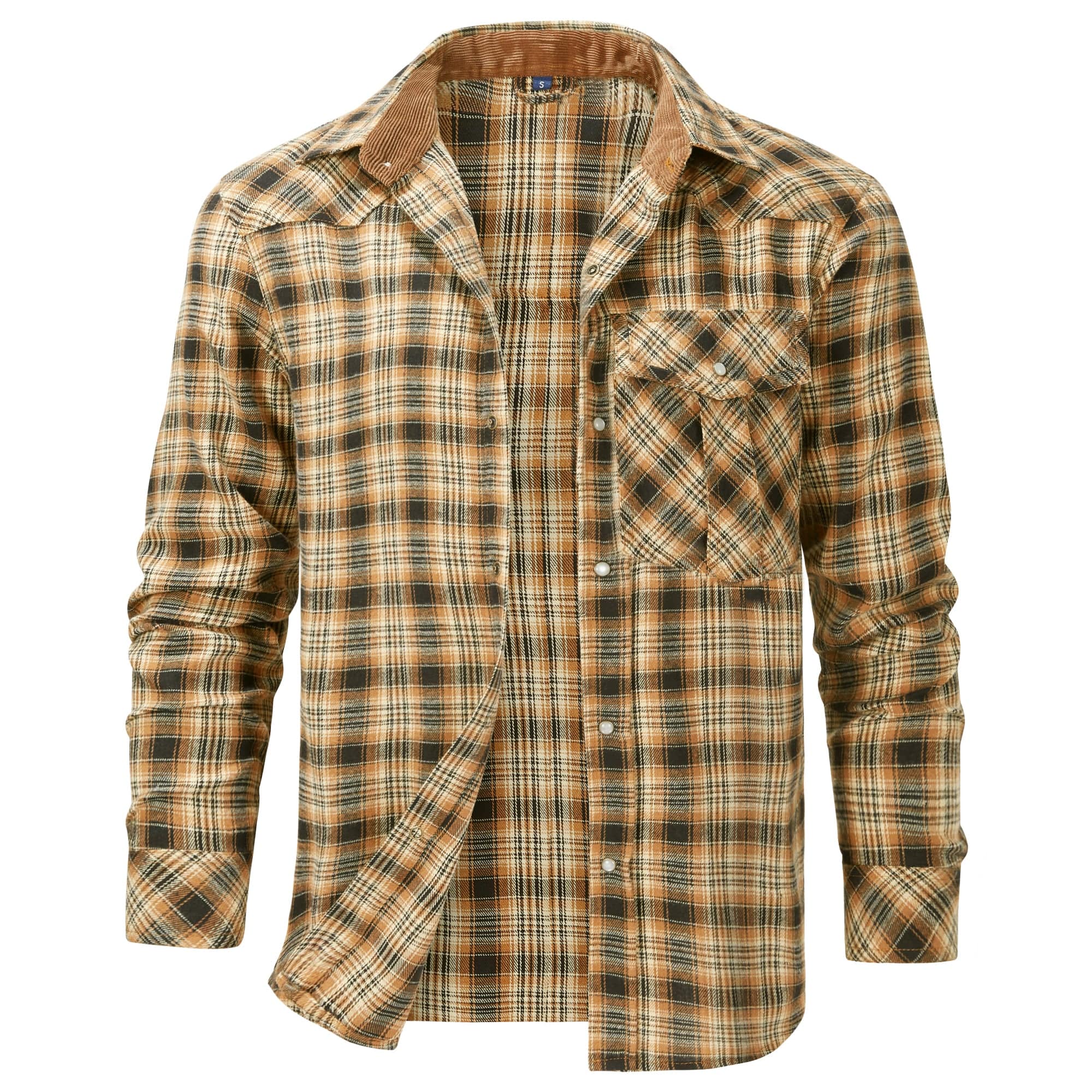 Herre Flannel Skjorte Komfortabel Design 7