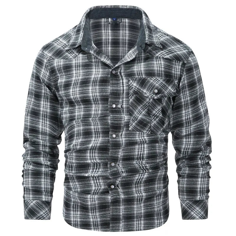 Herre Flannel Skjorte Ternet Casual Materiale 3