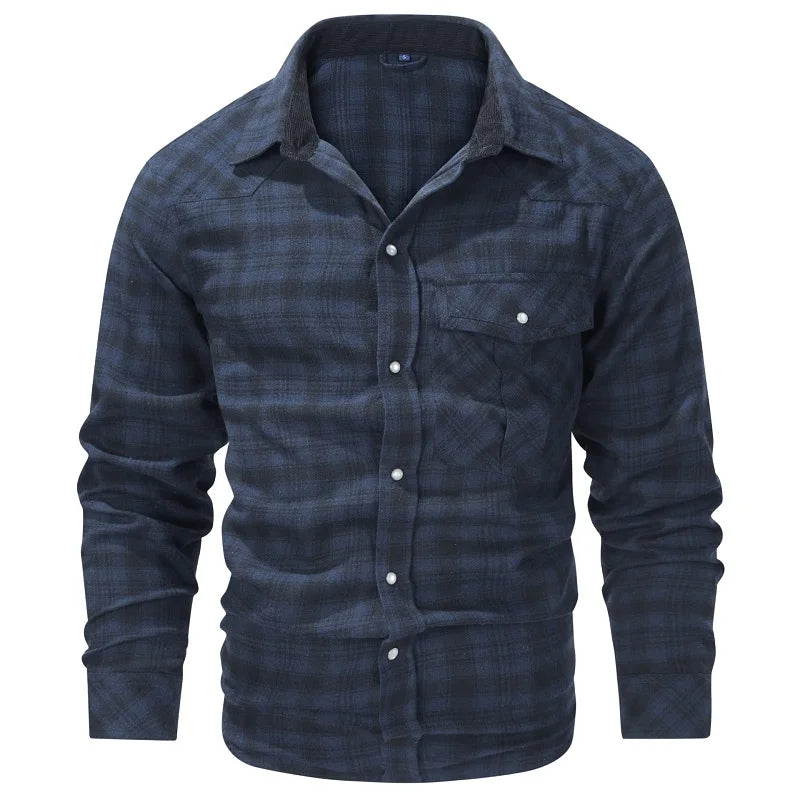 Herre Flannel Skjorte Ternet Casual Materiale 4
