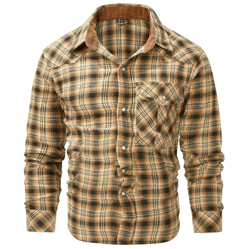 Herre Flannel Skjorte Ternet Casual Materiale 5