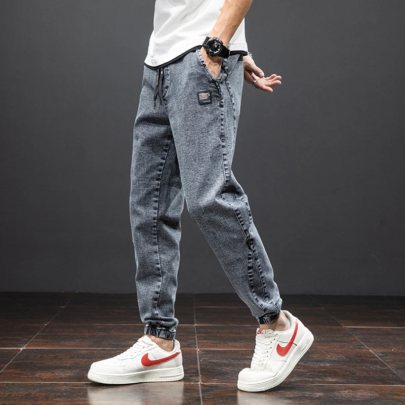 Herre Joggerbukser Tapered Denim Look 3