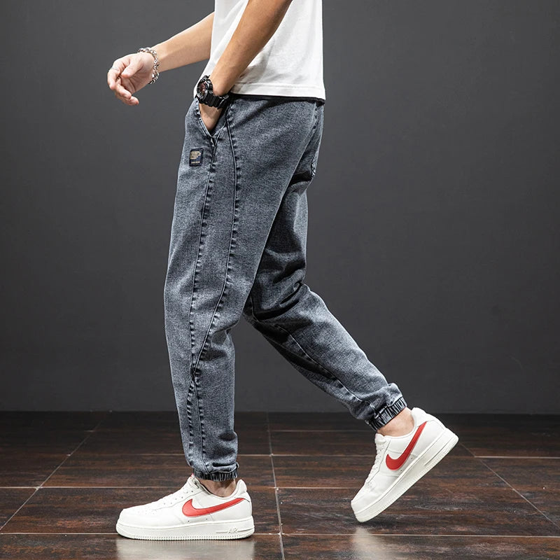 Herre Joggerbukser Tapered Denim Look 5