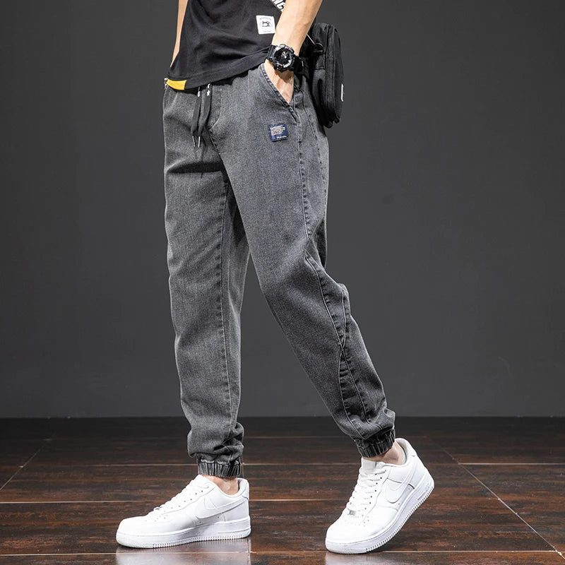 Herre Joggerbukser Tapered Denim Look 6