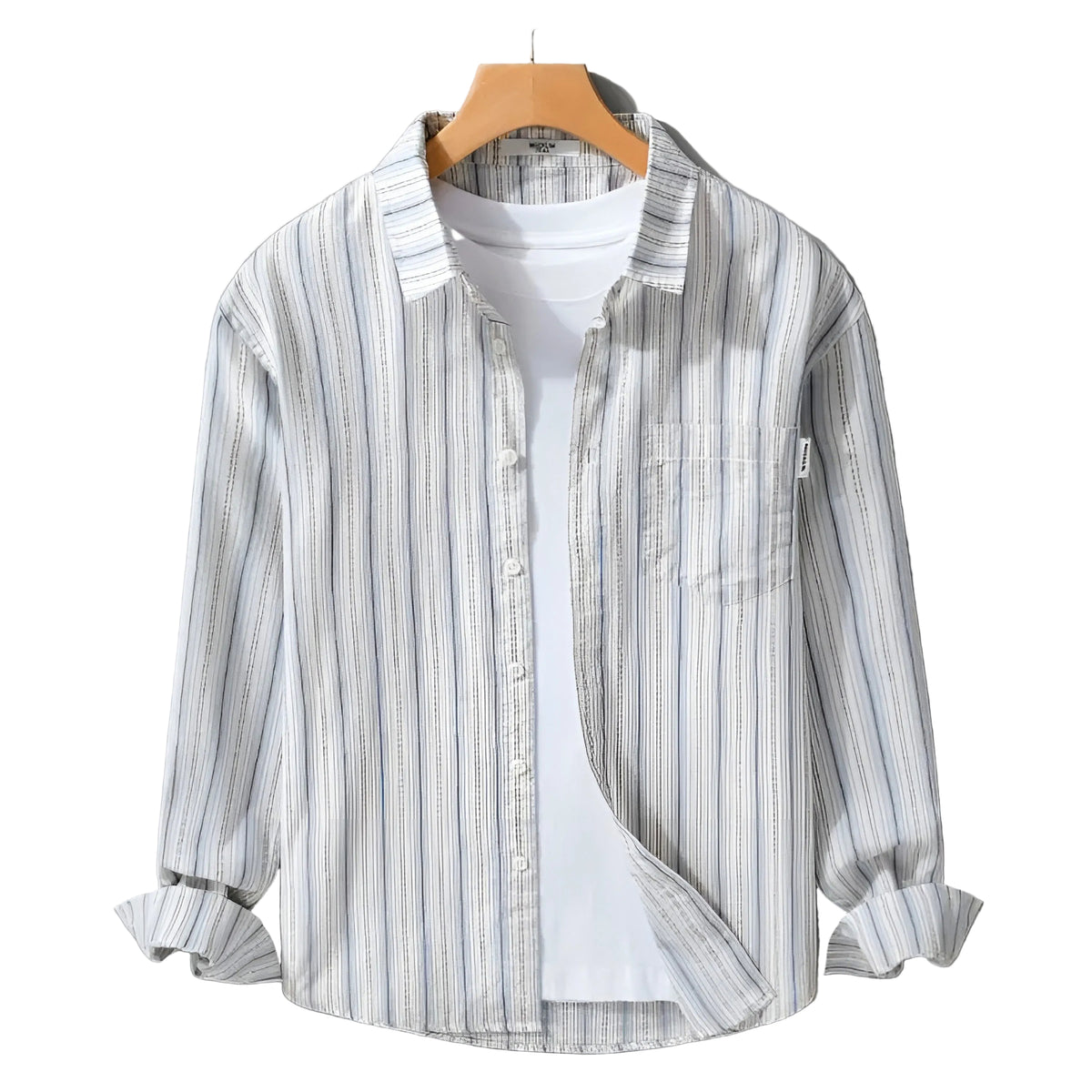 Herre Langærmet Skjorte Stribet 0