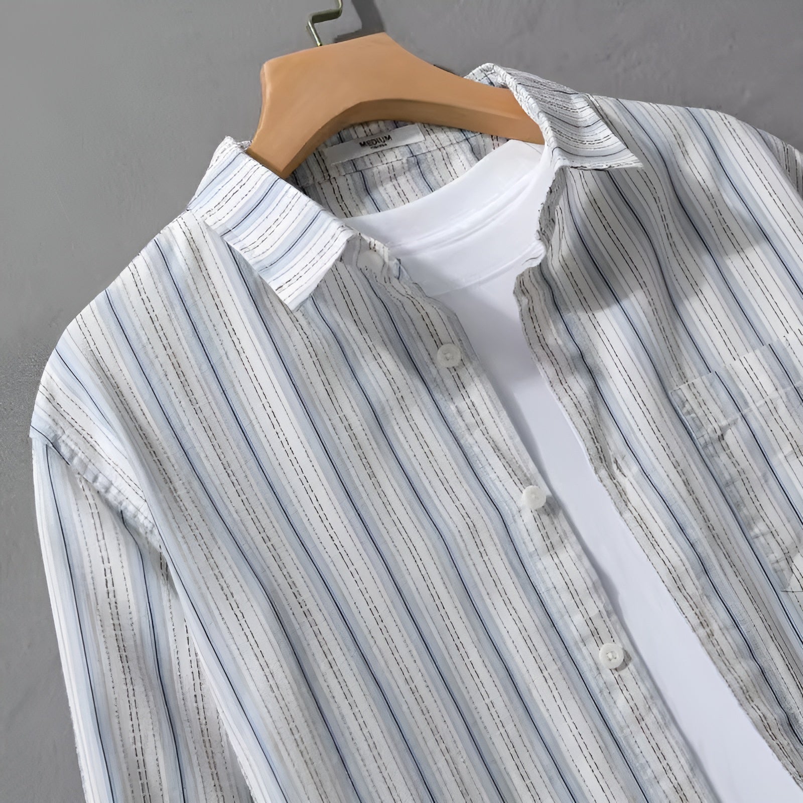 Herre Langærmet Skjorte Stribet 2