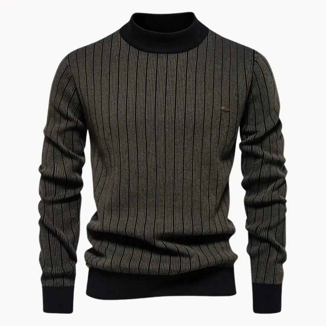 Herre Langærmet Sweater med Striber 0