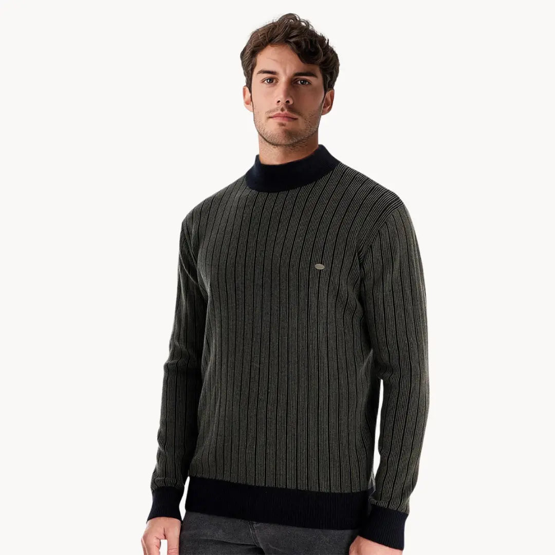 Herre Langærmet Sweater med Striber 1