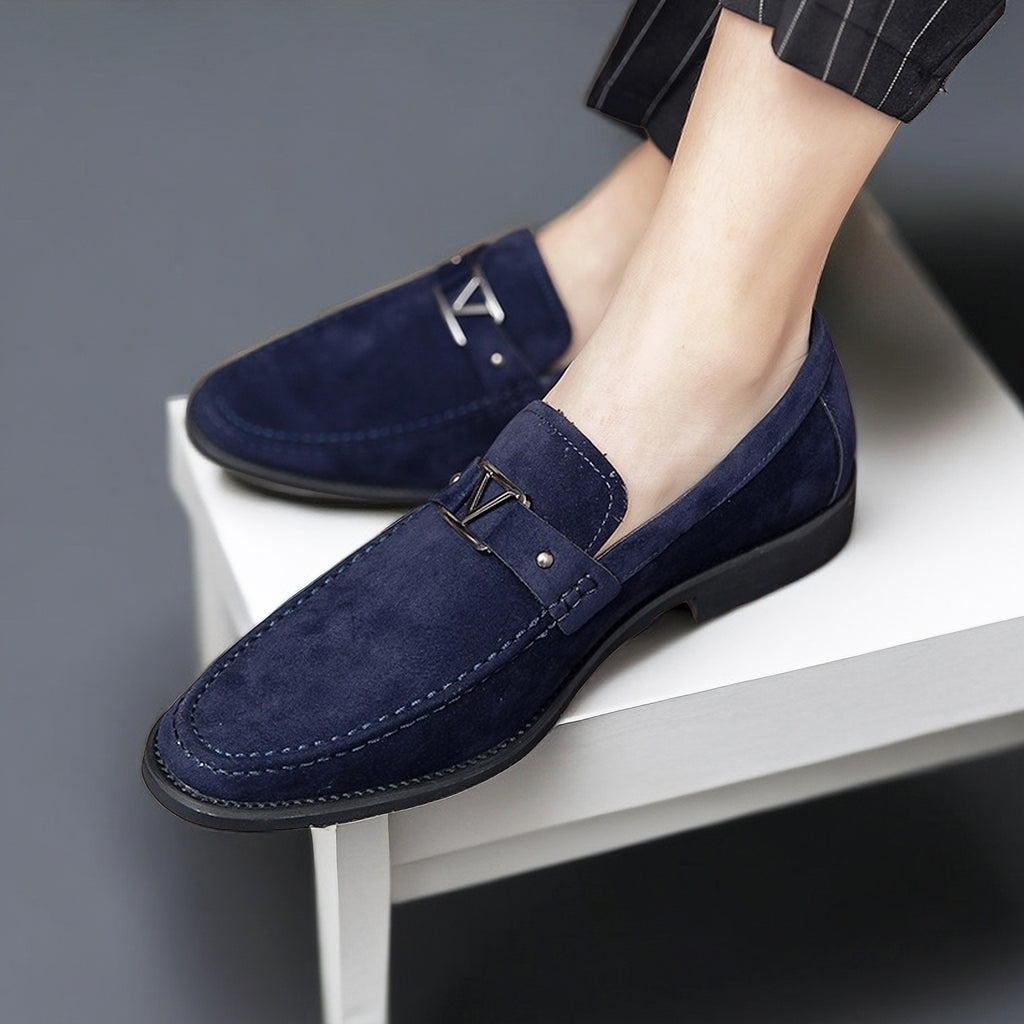 Herre Loafers Suede med Elegant Spænde 5