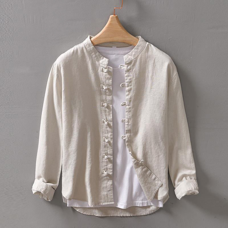 Herre Løs Skjorte med Mandarinkrave 2