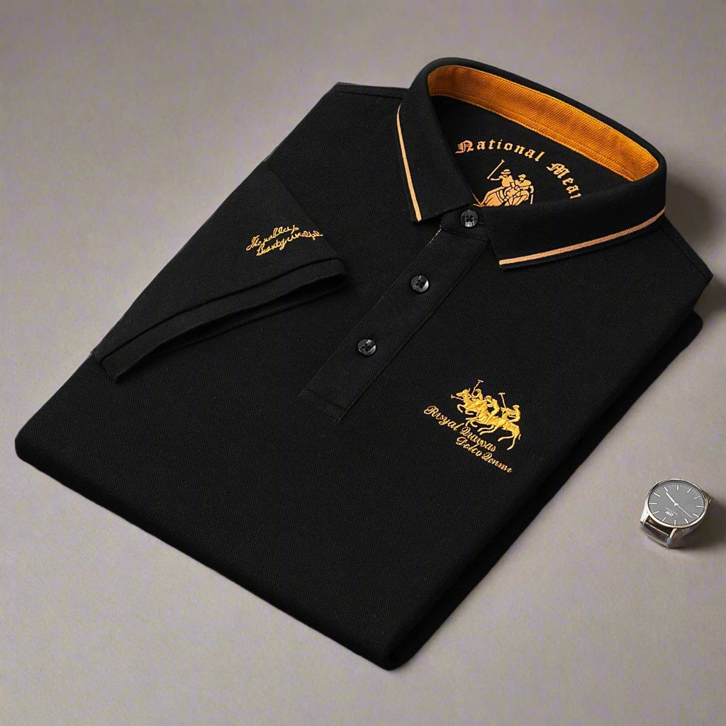 Herre Polo Shirt Klassisk Snit med Broderi 4