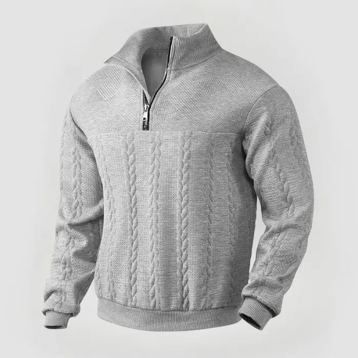 Herre Pullover Kvart Lynlås Klassisk Sweater 8