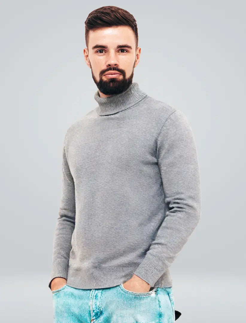 Herre Pullover Turtleneck Striktrøje Klassisk Stil 1