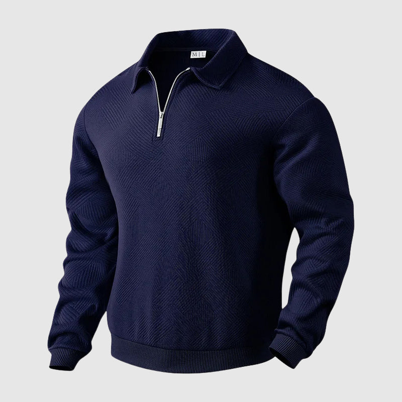 Herre Pullover Urban Polo Sweater Med Lynlåskrave 4