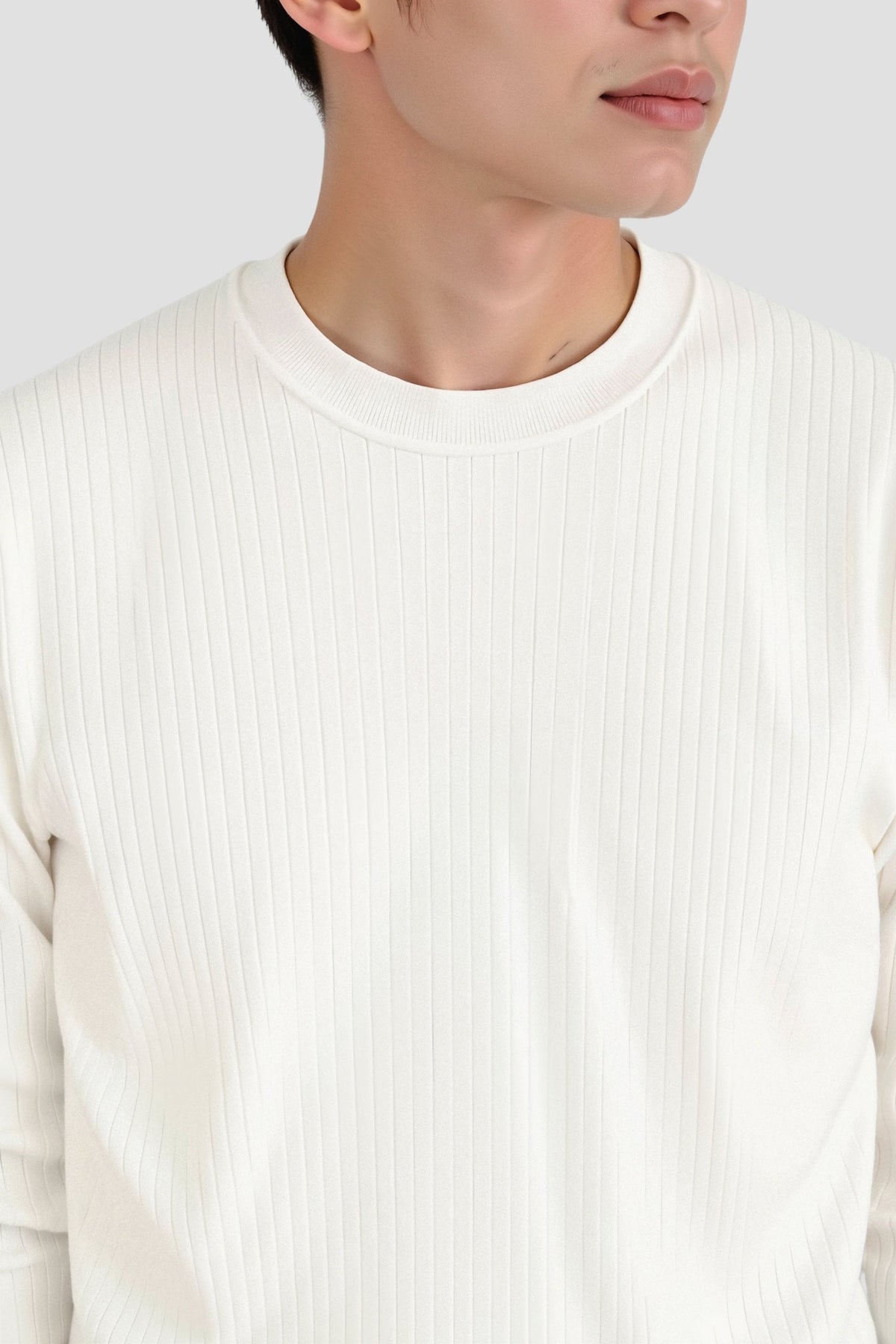 Herre Ribbet Strikket Sweater 2