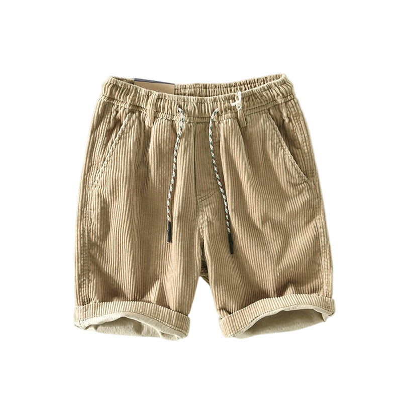 Herre Shorts Corduroy Løs Pasform Åndbart Materiale 0