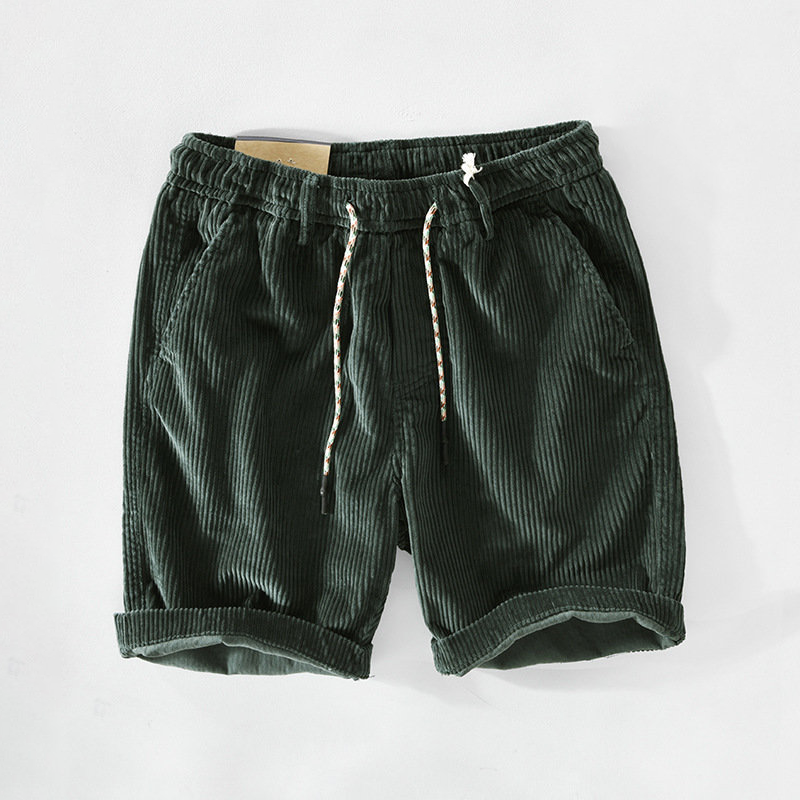 Herre Shorts Corduroy Løs Pasform Åndbart Materiale 1